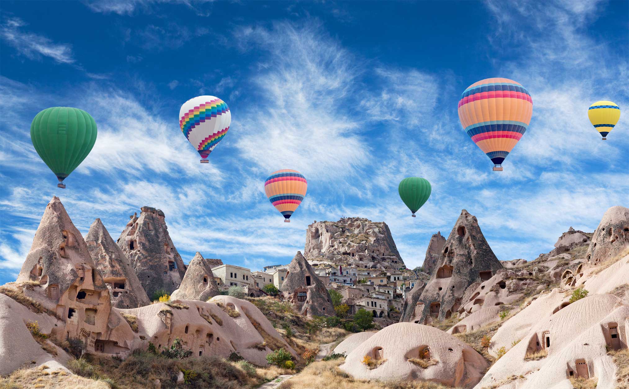 Cappadocia fairy chimneys and hot air balloons